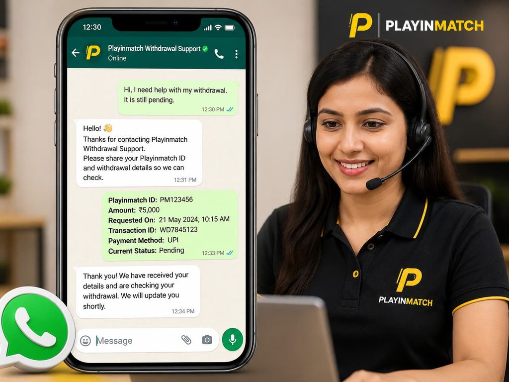 How to Contact Playinmatch Withdrawal Support via WhatsApp